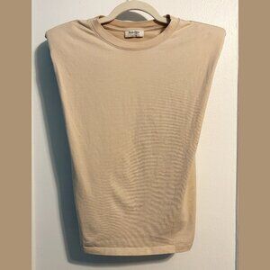 Tan Shoulder Pad Top | Size M